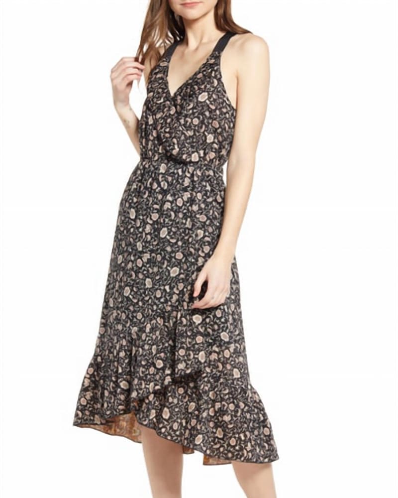 Front of a model wearing a size L Printed Cotton Summer Dress in Multi in Multi by SCOTCH & SODA. | dia_product_style_image_id:337622